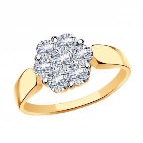 Золотое кольцо Александра кл2857-62ск с Swarovski кл2857-62ск фото