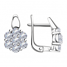 Серьги из белого золота Александра кл2857а-62сб с Swarovski кл2857а-62сб фото