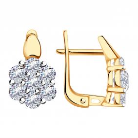Золотые серьги Александра кл2857а-62ск с Swarovski кл2857а-62ск фото