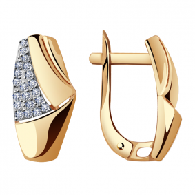 Золотые серьги Александра кл2859аск с фианитом кл2859аск фото