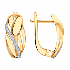 Золотые серьги Александра кл2860аск с фианитом кл2860аск фото