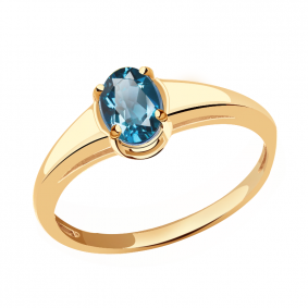 Золотое кольцо Александра кл2861-28ск с Лондон топазом кл2861-28ск фото