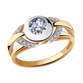 Золотое кольцо Александра кл2865-62сбк с Swarovski кл2865-62сбк фото