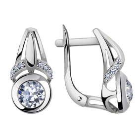 Серьги из белого золота Александра кл2865а-62сб с Swarovski кл2865а-62сб фото