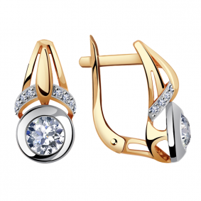 Золотые серьги Александра кл2865а-62сбк с Swarovski кл2865а-62сбк фото