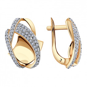 Золотые серьги Александра кл2867аск с фианитом кл2867аск фото