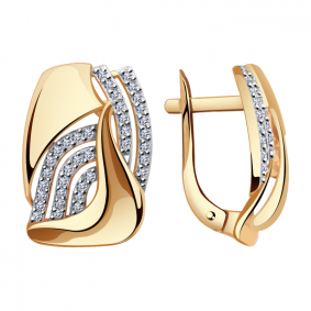 Золотые серьги Александра кл2870аск с фианитом кл2870аск фото