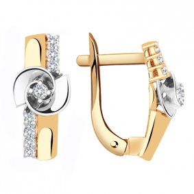 Золотые серьги Александра кл2871а-62сбк с Swarovski кл2871а-62сбк фото