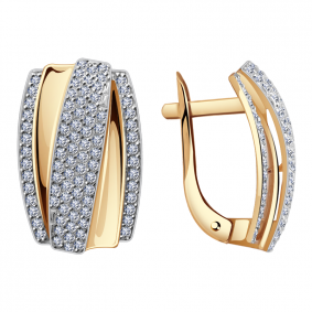 Золотые серьги Александра кл2872аск с фианитом кл2872аск фото