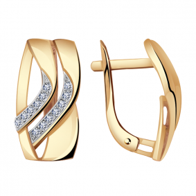 Золотые серьги Александра кл2874аск с фианитом кл2874аск фото