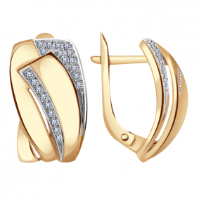 Золотые серьги Александра кл2902аск с фианитом кл2902аск фото