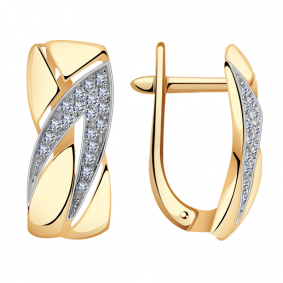 Золотые серьги Александра кл2903аск с фианитом кл2903аск фото