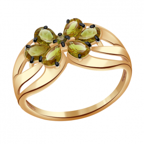 Золотое кольцо Александра кл2904-48ск с султанитом кл2904-48ск фото