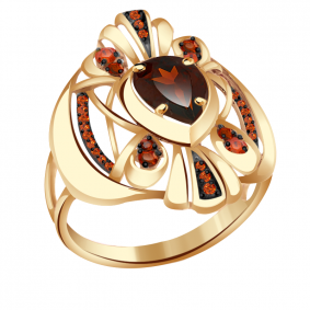 Золотое кольцо Александра кл2913-2ск-к с фианитом и гранатом кл2913-2ск-к фото