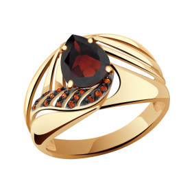 Золотое кольцо Александра кл2931-2ск-к с фианитом и гранатом кл2931-2ск-к фото