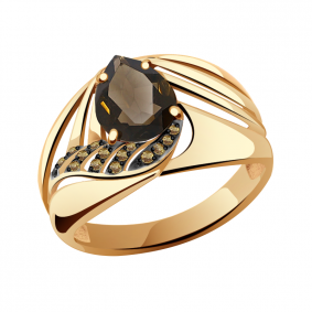 Золотое кольцо Александра кл2931-4ск-ш с фианитом и раухтопазом кл2931-4ск-ш фото