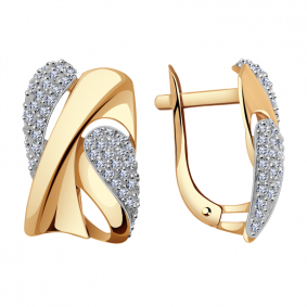 Золотые серьги Александра кл2933аск с фианитом кл2933аск фото