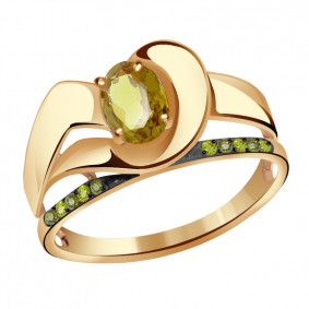 Золотое кольцо Александра кл2939-48ск-са с фианитом и султанитом кл2939-48ск-са фото