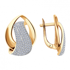 Золотые серьги Александра кл2951аск с фианитом кл2951аск фото