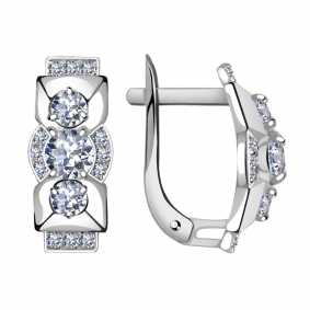 Серьги из белого золота Александра кл2952а-62сб с Swarovski кл2952а-62сб фото