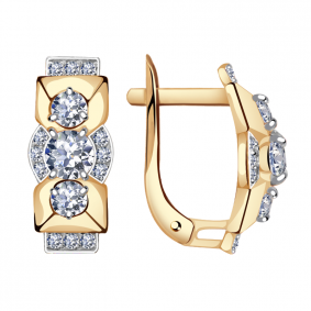 Золотые серьги Александра кл2952а-62ск с Swarovski кл2952а-62ск фото