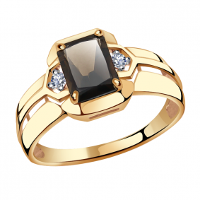 Золотое кольцо Александра кл2953-4ск с фианитом и раухтопазом кл2953-4ск фото