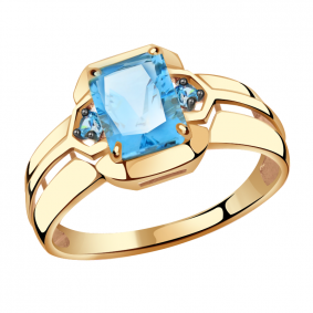 Золотое кольцо Александра кл2953-78ск-г с топазом и фианитом кл2953-78ск-г фото
