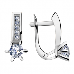 Серьги из белого золота Александра кл2959а-62сб с Swarovski кл2959а-62сб фото