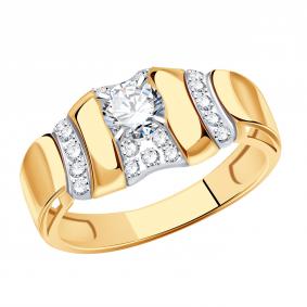 Золотое кольцо Александра кл2961-62ск с Swarovski кл2961-62ск фото