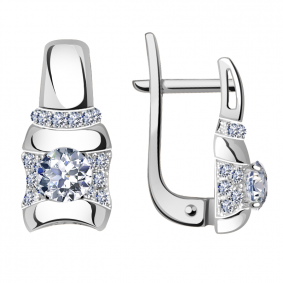 Серьги из белого золота Александра кл2961а-62сб с Swarovski кл2961а-62сб фото