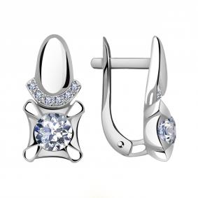 Серьги из белого золота Александра кл2964а-62сб с Swarovski кл2964а-62сб фото