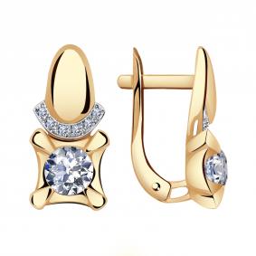 Золотые серьги Александра кл2964а-62ск с Swarovski кл2964а-62ск фото