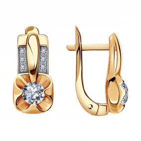 Золотые серьги Александра кл2967а-62ск с Swarovski кл2967а-62ск фото