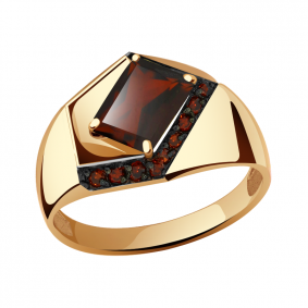 Золотое кольцо Александра кл2970-2ск-к с фианитом и гранатом кл2970-2ск-к фото