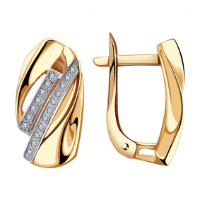 Золотые серьги Александра кл2975аск с фианитом кл2975аск фото