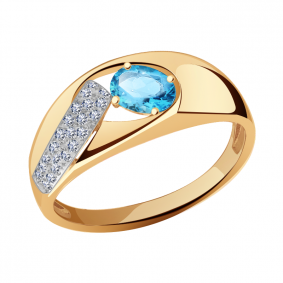 Золотое кольцо Александра кл2977-78ск с топазом и фианитом кл2977-78ск фото