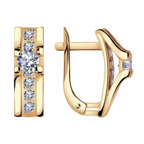 Золотые серьги Александра кл2979а-62ск с Swarovski кл2979а-62ск фото