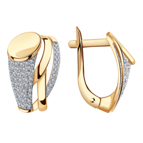 Золотые серьги Александра кл2980аск с фианитом кл2980аск фото