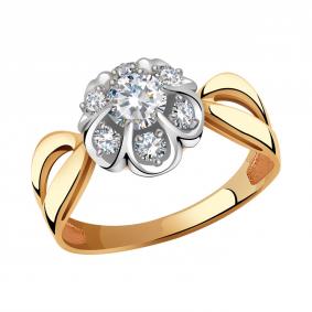 Золотое кольцо Александра кл2986-62сбк с Swarovski кл2986-62сбк фото