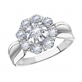 Кольцо из белого золота Александра кл2987-62сб с Swarovski кл2987-62сб фото