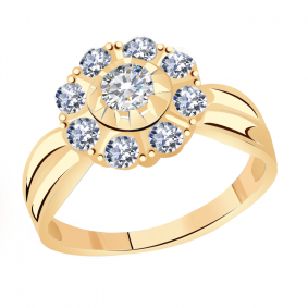 Золотое кольцо Александра кл2987-62ск с Swarovski кл2987-62ск фото