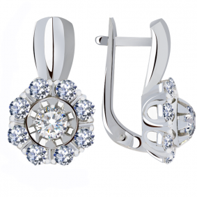 Серьги из белого золота Александра кл2987а-62сб с Swarovski кл2987а-62сб фото