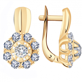 Золотые серьги Александра кл2987а-62ск с Swarovski кл2987а-62ск фото