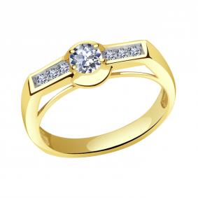 Кольцо из лимонного золота Александра кл2988-62сл с Swarovski кл2988-62сл фото