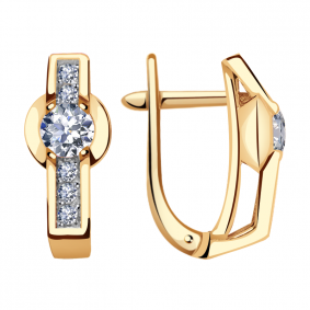 Золотые серьги Александра кл2988а-62ск с Swarovski кл2988а-62ск фото
