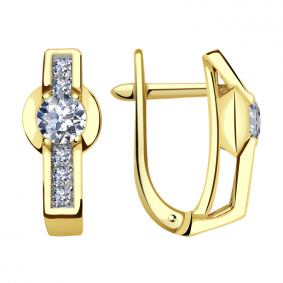 Серьги из лимонного золота Александра кл2988а-62сл с Swarovski кл2988а-62сл фото