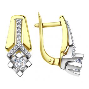 Серьги из лимонного золота Александра кл2989а-62сбл с Swarovski кл2989а-62сбл фото