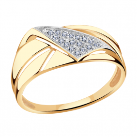 Золотое кольцо Александра кл2991ск с фианитом кл2991ск фото