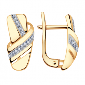 Золотые серьги Александра кл2998аск с фианитом кл2998аск фото