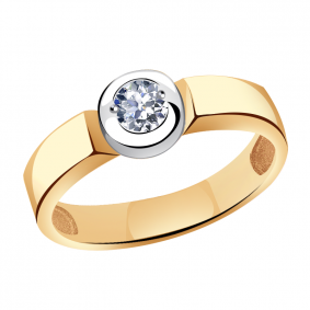 Золотое кольцо Александра кл3004-62сбк с Swarovski кл3004-62сбк фото
